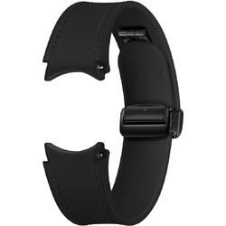 Curea smartwatch Samsung D-Buckle Hybrid Eco-Leather Band pentru Galaxy Watch6, Normal (M/L), Negru