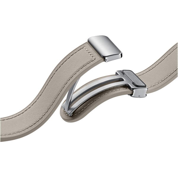 Curea smartwatch Samsung D-Buckle Hybrid Eco-Leather Band pentru Galaxy Watch6, Normal (M/L), Etoupe