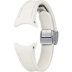 Curea smartwatch Samsung D-Buckle Hybrid Eco-Leather Band pentru Galaxy Watch6, Slim (S/M), Cream