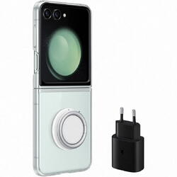 Starter Pack Husa de protectie Samsung Clear Gadget Case pentru Galaxy Flip5, Transparent + Incarcator retea Samsung 25W