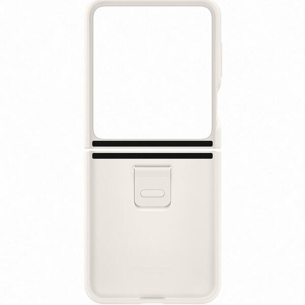 Husa de protectie Samsung Silicone Case with Ring pentru Galaxy Flip5, Cream