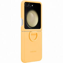 Husa de protectie Samsung Silicone Case with Ring pentru Galaxy Flip5, Apricot