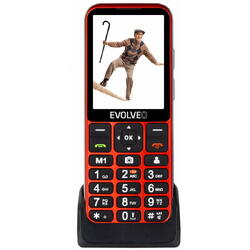 Telefon mobil EVOLVEO EasyPhone LT, pentru seniori, Dual Sim, 4G, Rosu