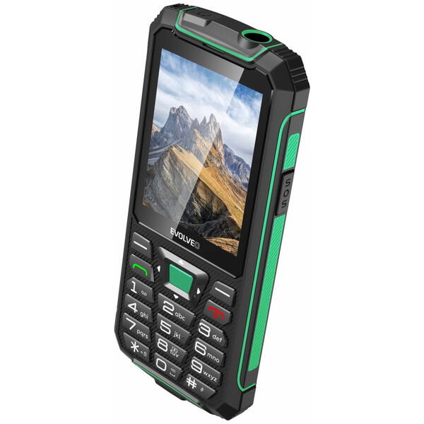 Telefon mobil EVOLVEO StrongPhone W4, Dual SIM, 2G, IP68, Negru-Verde