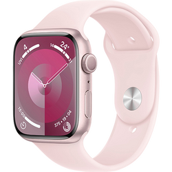 Apple Watch 9, GPS, Carcasa Pink Aluminium 41mm, Light Pink Sport Band - S/M