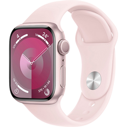 Apple Watch 9, GPS, Carcasa Pink Aluminium 41mm, Light Pink Sport Band - M/L