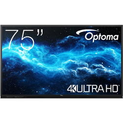 Tabla interactiva Optoma 3752RK, 75", 4K UHD, Procesor Quad Core, 4GB RAM, 32GB, Android 11