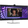 Monitor Dell Video Conferina Curbat (P3424WEB), WQHD,60 Hz, IPS, HDMI, USB 3.2 Gen1 Type-C, Argintiu\Negru