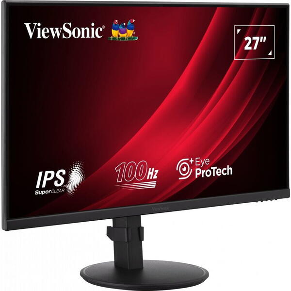 Monitor, ViewSonic, 27", LED, Full HD, 100 Hz, 5 ms, Negru