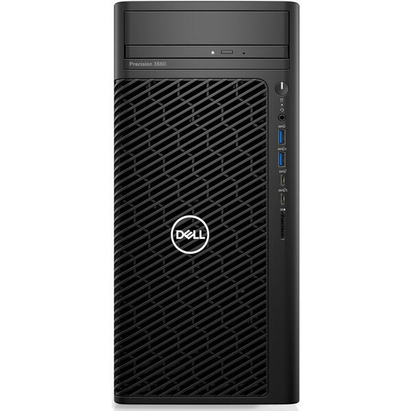 Sistem Desktop PC Dell Precision 3660 Tower, cu procesor Intel Core i9-13900K, 64GB Ram, 2TB SSD + 2TB HDD, Nvidia RTX A5000, Windows 11 Pro, Negru