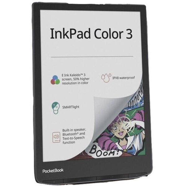 eBook Reader PocketBook InkPad Color 3, ecran tactil color 7.8" E Ink Kaleido™ 3, 32GB, IPX8, Bluetooth, WiFi, Albastru Marin