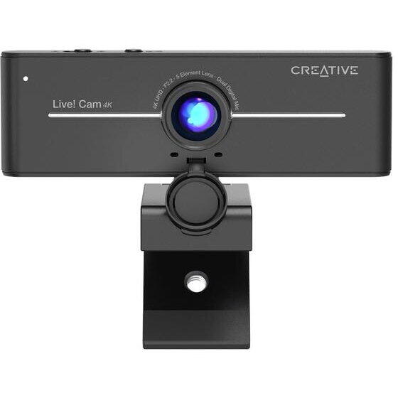 Camera web Creative LIVE! Cam Sync V4, 4K UHD, senzor Sony IMX 8MP, Backlight, Focus Manual, filmare la 95°, 2 microfoane, Negru