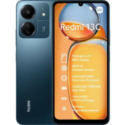 Telefon Mobil Xiaomi Redmi 13C, Procesor Mediatek MT6769Z Helio G85, IPS LCD Capacitive touchscreen 6.74", 8GB RAM, 256GB Flash, Camera Tripla 50+2+0.08MP, Wi-Fi, 4G, Dual Sim, Android, Albastru