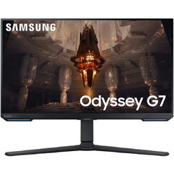 Monitor Gaming LED IPS Samsung Odyssey G7 28", UHD (3840 x 2160), HDMI, DisplayPort, AMD FreeSync, Nvidia G-Sync, Pivot, Boxe, 144 Hz, 1ms, Negru