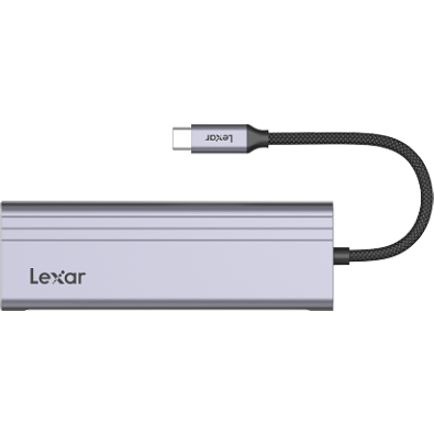 Statie de andocare Lexar H31 USB C Docking Station HDMI 4K, 60Hz, 7-în-1 OTG USB C Hub adaptor Dongle cu 3 porturi USB 3.2, HDMI, 100W PD, Cititor de carduri SD/TF, Compatibil cu laptop/tableta/telefon inteligent argintiu