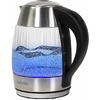 Ceainic electric Salente StripeGlass, 2200W, 1,8 l, Sticla, iluminare albastra