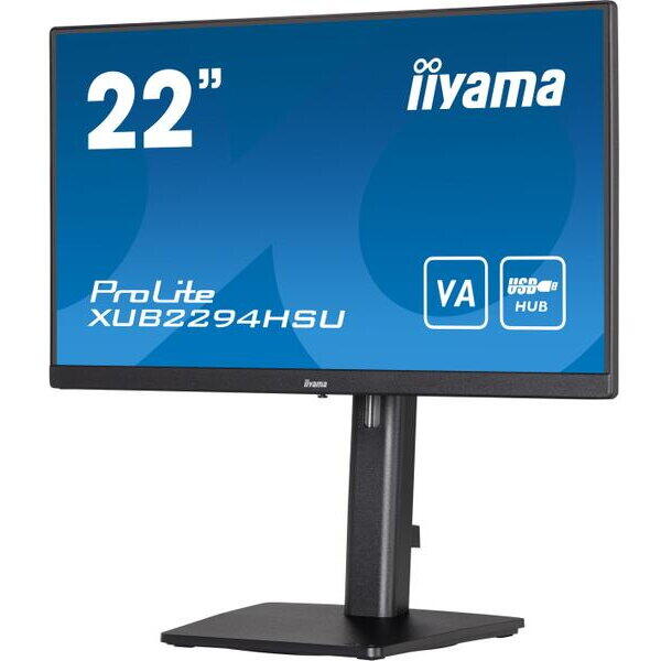 Monitor VA LED iiyama 21.5" XUB2294HSU-B2, Full HD (1920 x 1080), HDMI, DisplayPort, AMD FreeSync, Pivot, Boxe, Negru