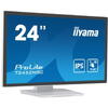 Monitor IPS LED iiyama ProLite 23.8" T2452MSC-W1, Full HD (1920 x 1080), HDMI, DisplayPort, Boxe, Touchscreen, Alb