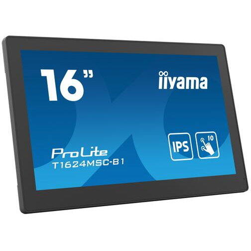 Monitor IPS LED iiyama 15.6" T1624MSC-B1, Full HD (1920 x 1080), HDMI, Touchscreen, Boxe, Negru