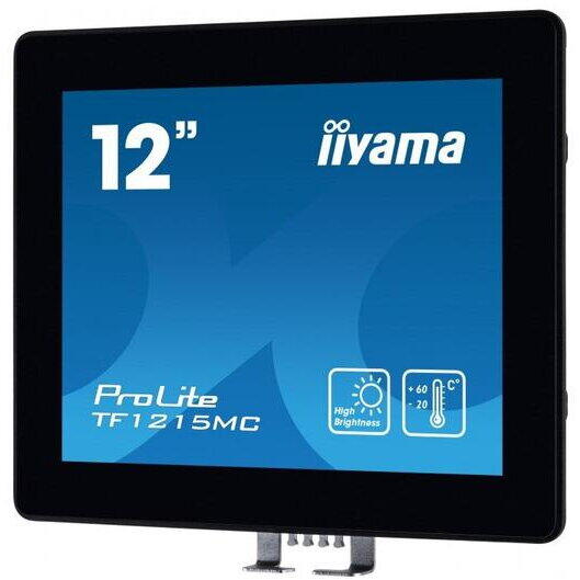 Monitor IPS LED iiyama ProLite 12.1" TF1215MC-B1, XGA (1024 x 768), VGA, HDMI, DisplayPort, IP65, Touchscreen, Negru