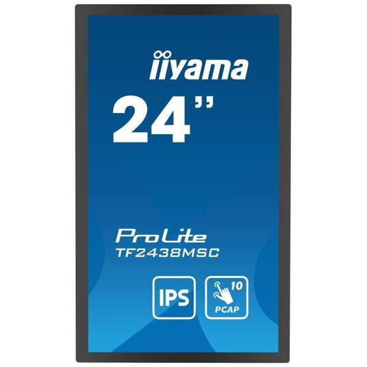 Monitor IPS LED Iiyama 23.8" TF2438MSC-B1, Full HD (1920 x 1080), HDMI, DisplayPort, Boxe, Touchscreen, Negru