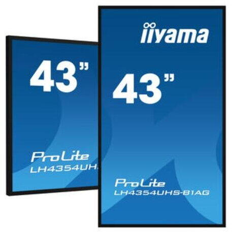 Display Profesional IPS LED iiyama ProLite 42.5" LH4354UHS-B1AG, Ultra HD(3840 x 2160), VGA, DVI, HDMI, DisplayPort, Boxe, Negru