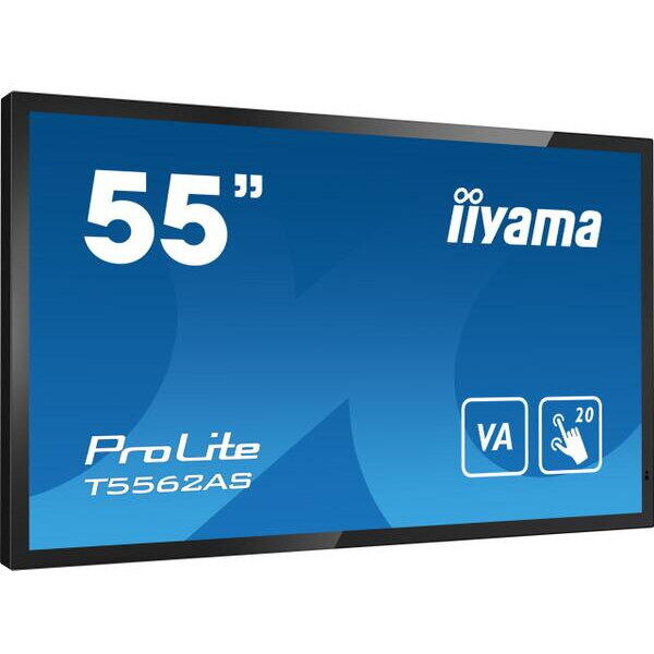 Display Profesional VA LED iiyama 55" OM46B, Ultra HD (3840 x 2160), HDMI, Touchscreen, Boxe, Negru