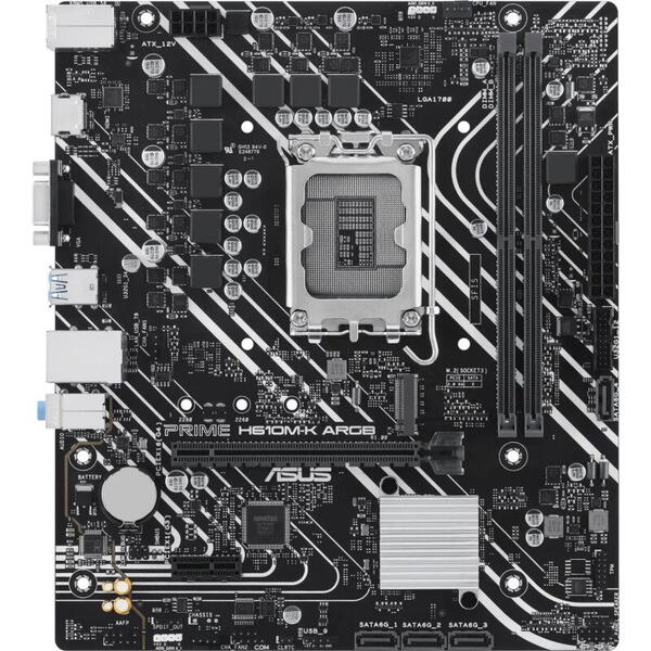 Placa de baza Asus PRIME H610M-K ARGB, Intel H610, LGA 1700, DDR5, mATX