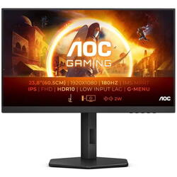 Monitor Gaming IPS LED AOC 23.8" 24G4X, Full HD (1920 x 1080), HDMI, DisplayPort, Boxe, 180 Hz, 0.5 ms, Negru