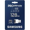 Card de memorie Samsung PRO Ultimate microSDXC UHS-I, 128GB, Cititor, Blue