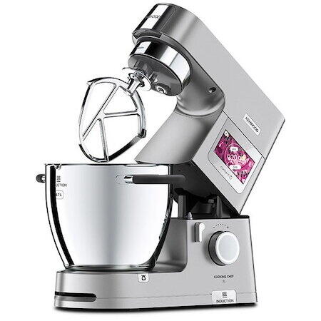 Robot de bucatarie KENWOOD cu functie de gatit prin inductie Cooking Chef XL KCL95.424SI, 1500 W, 13 programe presetate, vas 6.7 l, blender 1.6 l, procesor alimente, 13 trepte viteza, cantar integrat, argintiu
