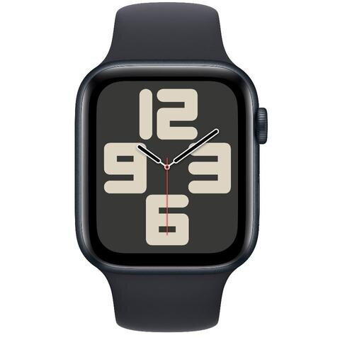 Smartwatch Apple Watch SE (2023) GPS, Retina LTPO OLED Capacitive touchscreen 1.78", Bluetooth, Wi-Fi, Bratara Silicon M/L, Carcasa Aluminiu 44mm, Rezistent la apa, Negru