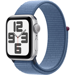Smartwatch Apple Watch SE (2023) GPS, Retina LTPO OLED Capacitive touchscreen 1.57", Bluetooth, Wi-Fi, Bratara Sport Loop, Carcasa Aluminiu 40mm, Rezistent la apa, Albastru deschis