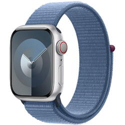 SmartWatch Apple Watch S9, Cellular, 41mm Carcasa Aluminium Silver, Winter Blue Sport Loop