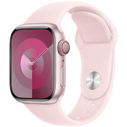 SmartWatch Apple Watch S9, Cellular, 45mm Carcasa Aluminium Pink, Light Pink Sport Band - M/L