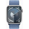 SmartWatch Apple Watch S9, Cellular, 45mm Carcasa Aluminium Silver, Winter Blue Sport Loop