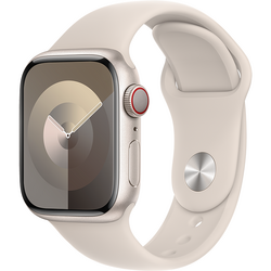 Apple Watch 9, GPS, Cellular, Carcasa Starlight Aluminium 41mm, Starlight Sport Band - M/L