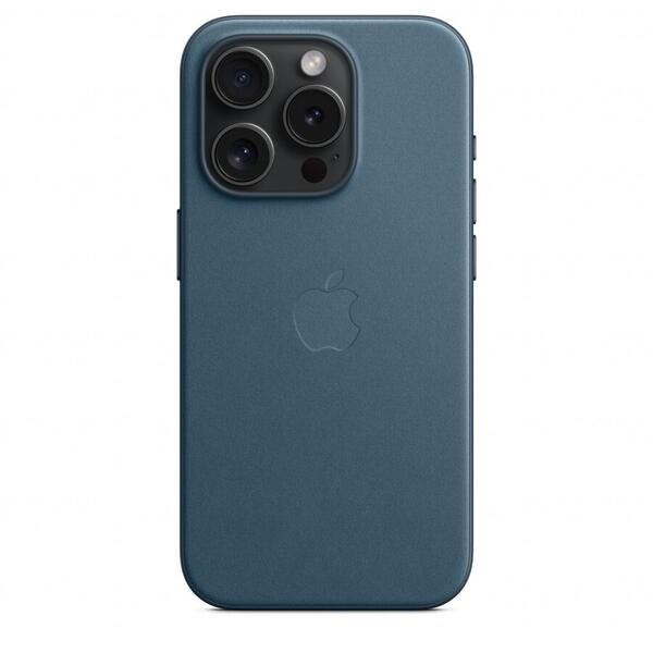 Apple Protectie pentru spate, material FineWoven, cu MagSafe pentru iPhone 15 Pro, Albastru