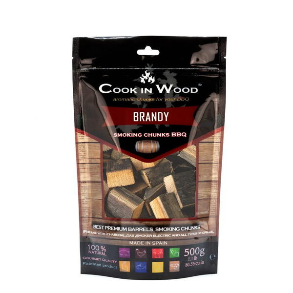 Cookinwood Bucati de lemn pentru afumat gratar, Brandy, 500 g