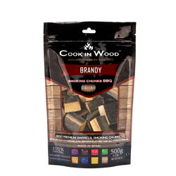Bucati de lemn pentru afumat gratar, Brandy, 500 g