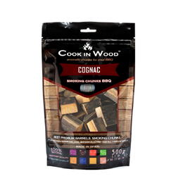 Cookinwood Bucati de lemn pentru afumat gratar, Cognac, 500 g