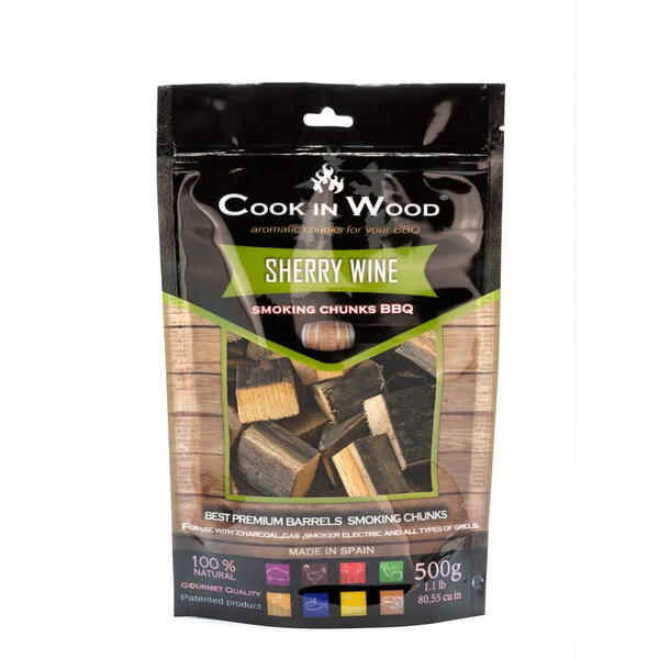 Cookinwood Bucati de lemn pentru afumat gratar, Sherry Wine 500 g
