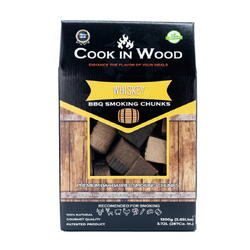 Cookinwood Bucati de lemn pentru afumat gratar, Whiskey, 1200 g