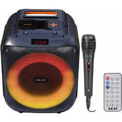 Boxa Portabila Akai ABTS-V30, 40W, Bluetooth, Lumini RGB, Negru