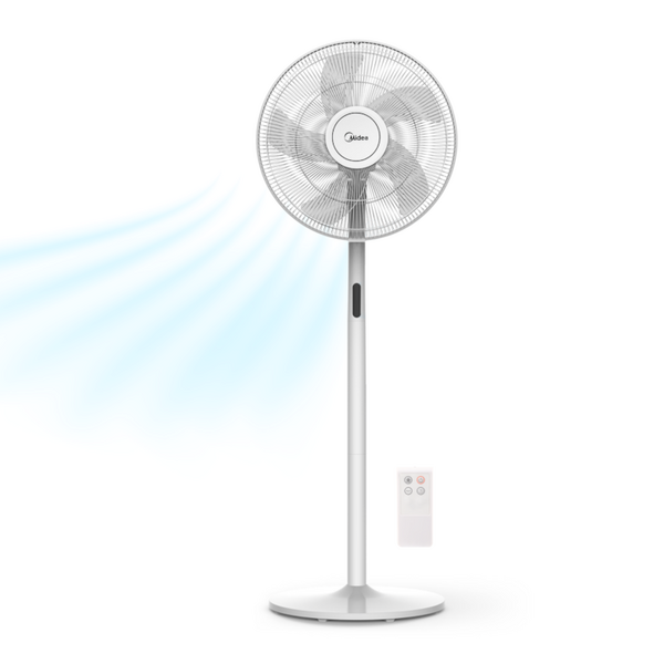 Ventilator 3-in-1 Midea FS40-18BR, 48 W, 40 cm, 8 viteze, timer 8H, display LED, telecomanda, debit de aer: 41m³/min, oscilatie°, mod sleep, alb