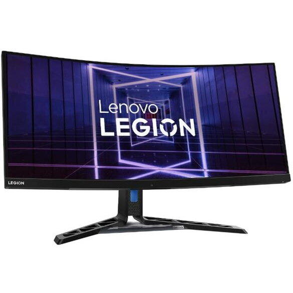Monitor Gaming VA LED Lenovo Legion 34" Y34wz-30, UWQHD (3440x1440) HDMI, DisplayPort, Ecran curbat, Boxe, 180 Hz, 1 ms, Negru