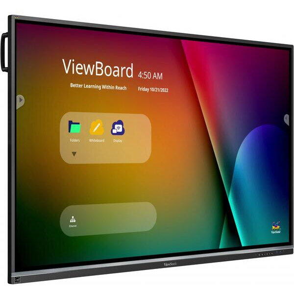 Tabla interactiva Viewsonic 65" Seria IFP6550-5F, UHD 3840x2160, 500 cd, HDMI, USB 3.0, Android, Negru