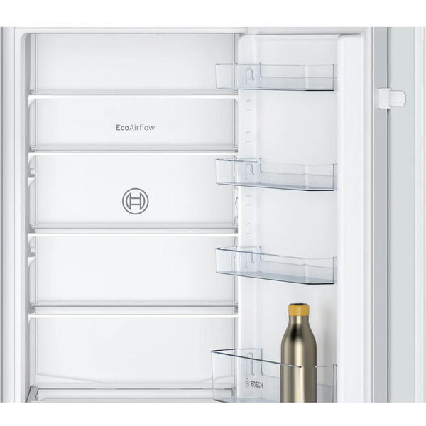 Combina frigorifica Incorporabila Bosch KIV87NSE0, 270 l, Low Frost, EcoAirflow, Iluminare LED, Clasa E, H 177.5 cm, Alb