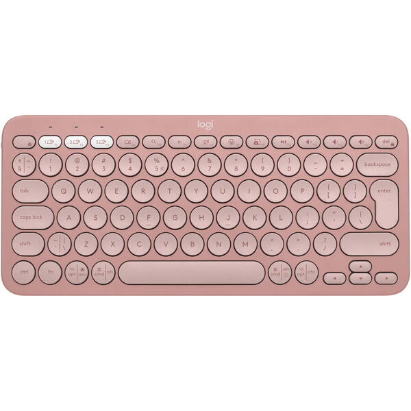 Tastatura Bluetooth Logitech Pebble Keys 2 K380s, Multi-Device, Roz
