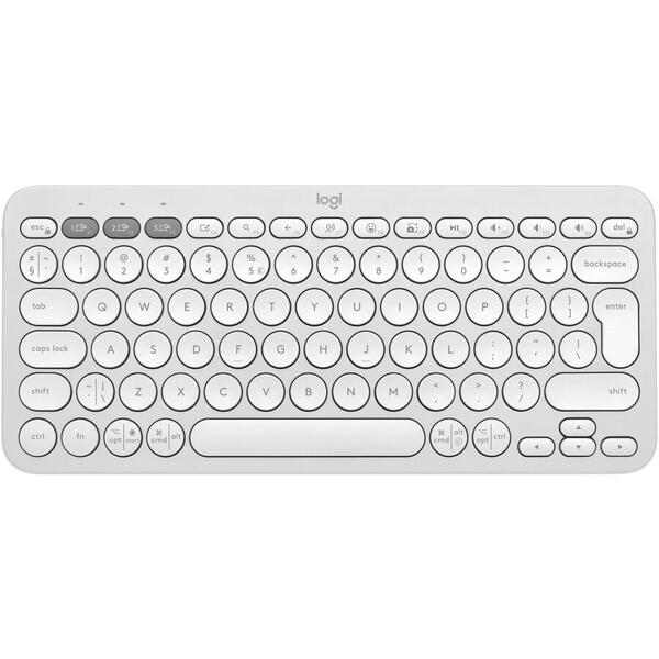 Tastatura Bluetooth Logitech Pebble Keys 2 K380s, Multi-Device,  Alb